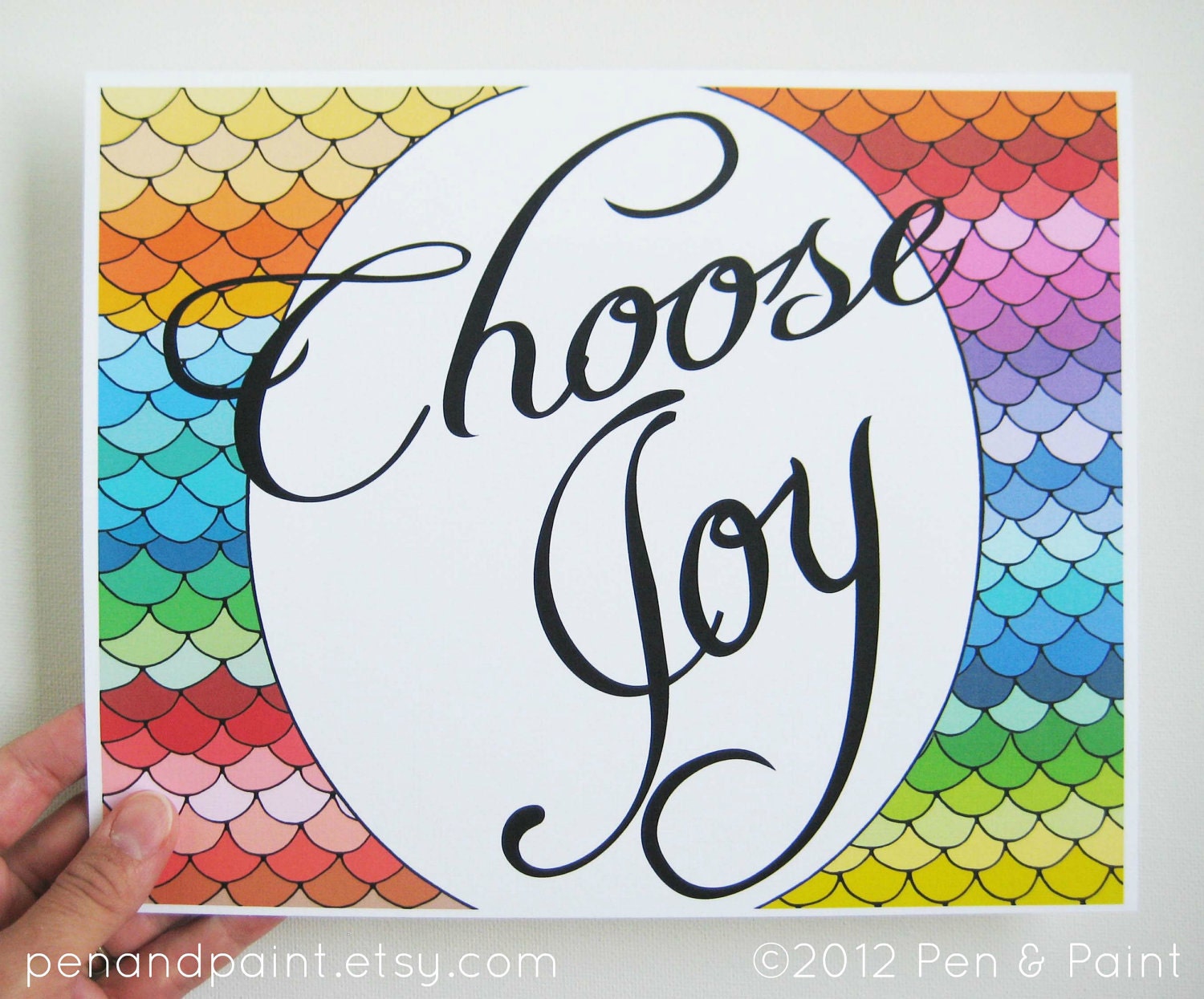 Inspirational Quote, Rainbow, Colorful, Joy Quote, Inspiring Quote 8 x 10 Art Print Choose Joy