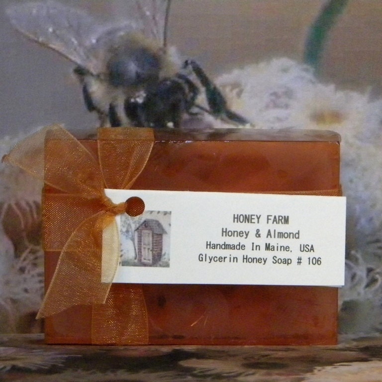 HONEY FARM Honey & Almond Soap - Handmade Honey Soap Bar