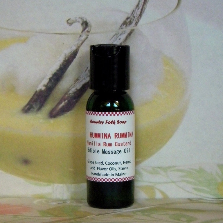 HUMMINA RUMMINA Edible Personal Lubricant - Vanilla Rum Custard Organic Massage Oil