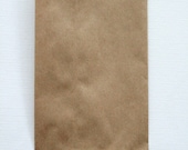 QTY 50 Extra Small Recycled Brown Paper Flat Merchandise Bags - 3 1/4 Inches x 5 1/4 Inches