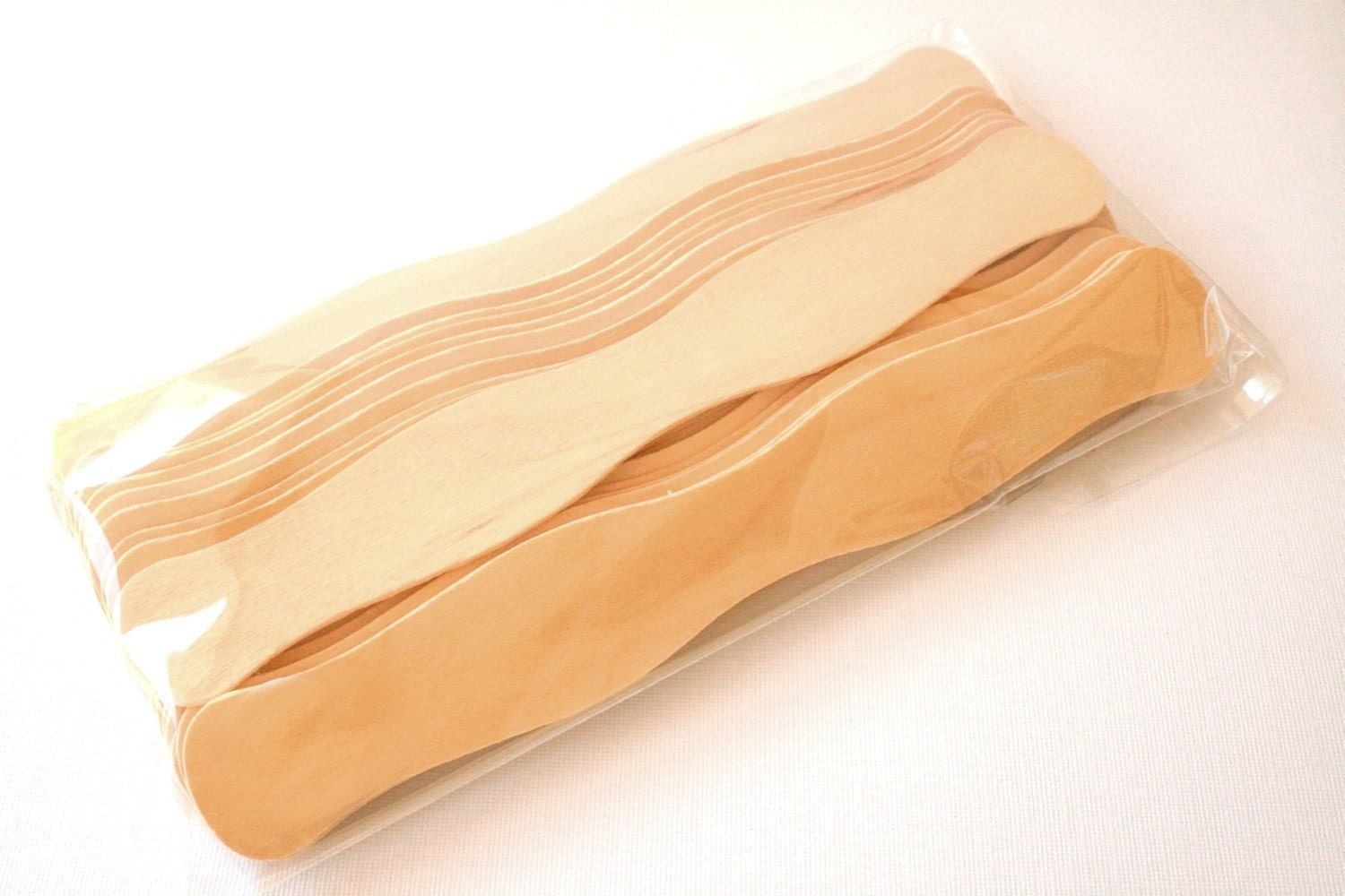 200 Wavy Wooden Fan Handles or Fan Sticks - Natural Wood