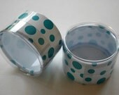 One Dozen Favor or Storage Boxes with Clear Lids and Bottoms - Plastic - Aqua Dot