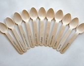50 Disposable and Compostable Crafty Wooden Utensils Cutlery Greenware - Message of Choice - Eco Natural