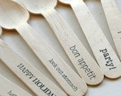 Disposable and Compostable Crafty Wooden Utensils Cutlery Greenware - Knife Fork Spoon - Eco Natural - bon appetit