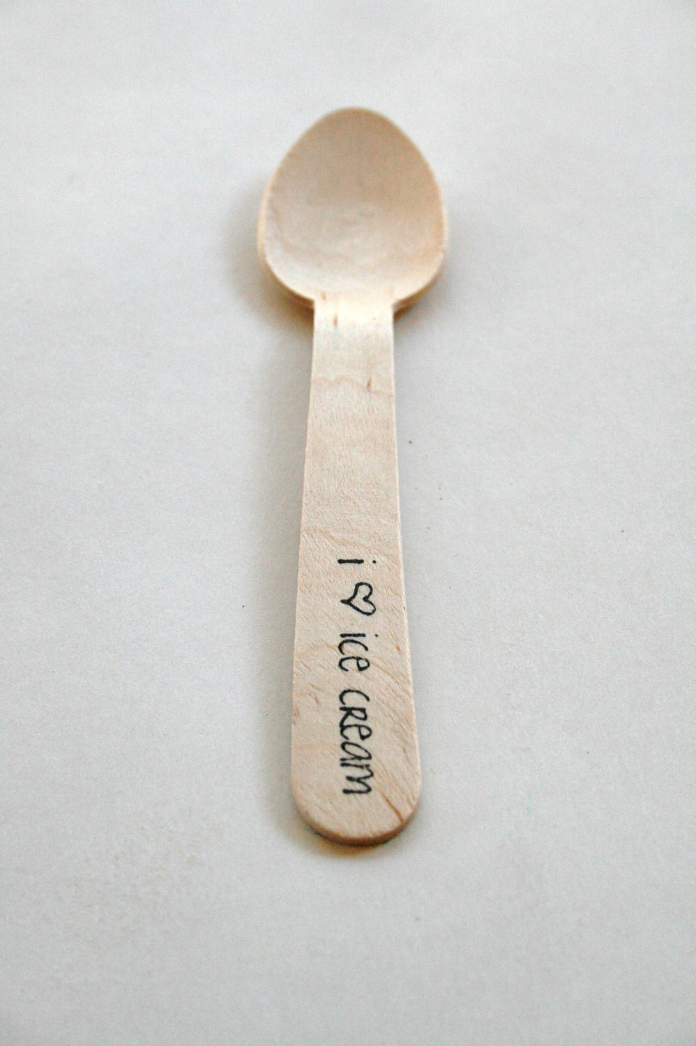 Disposable and Compostable Crafty Wooden Utensils Cutlery Greenware - 24 Spoons - Eco Natural - i heart ice cream