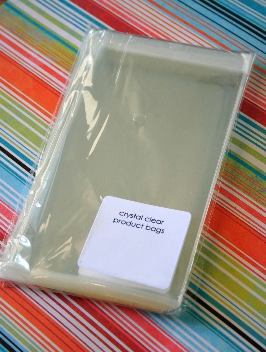 QTY 100 Crystal Clear Bags - Acid and Lignin Free - 3 11/16 x 6 inches