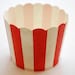 Red Stripe Nut or Portion Paper  Baking Cups with Scalloped Tops - set of 24
