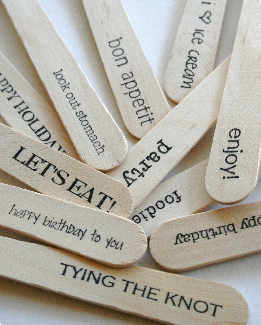 Disposable and Compostable Crafty Wooden Utensils Cutlery Greenware - 200 Pieces - Eco Natural - Mix and Match Standard Logo or Phrase