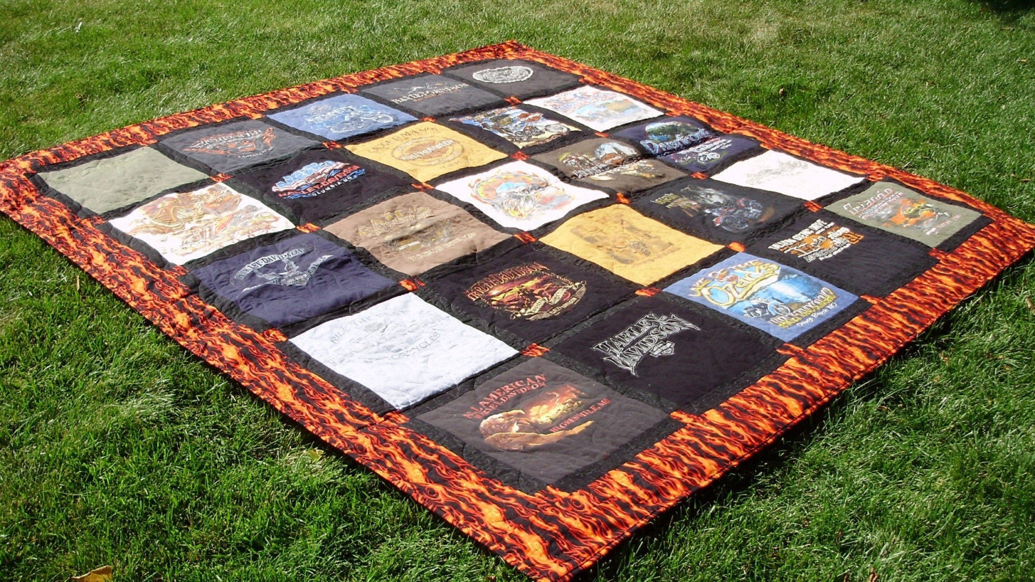 Harley Davidson TShirt Quilt by ksquiltlady on Etsy