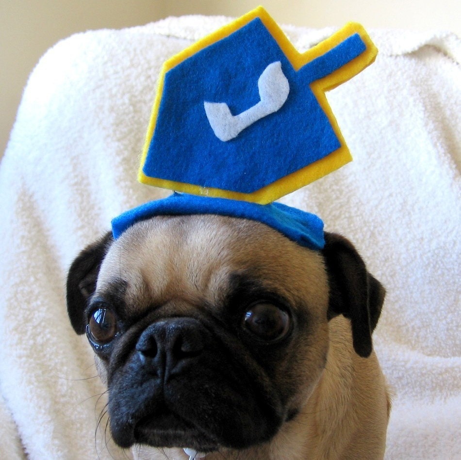 HANUKKAH DREIDEL pet HAT fits all sizes
