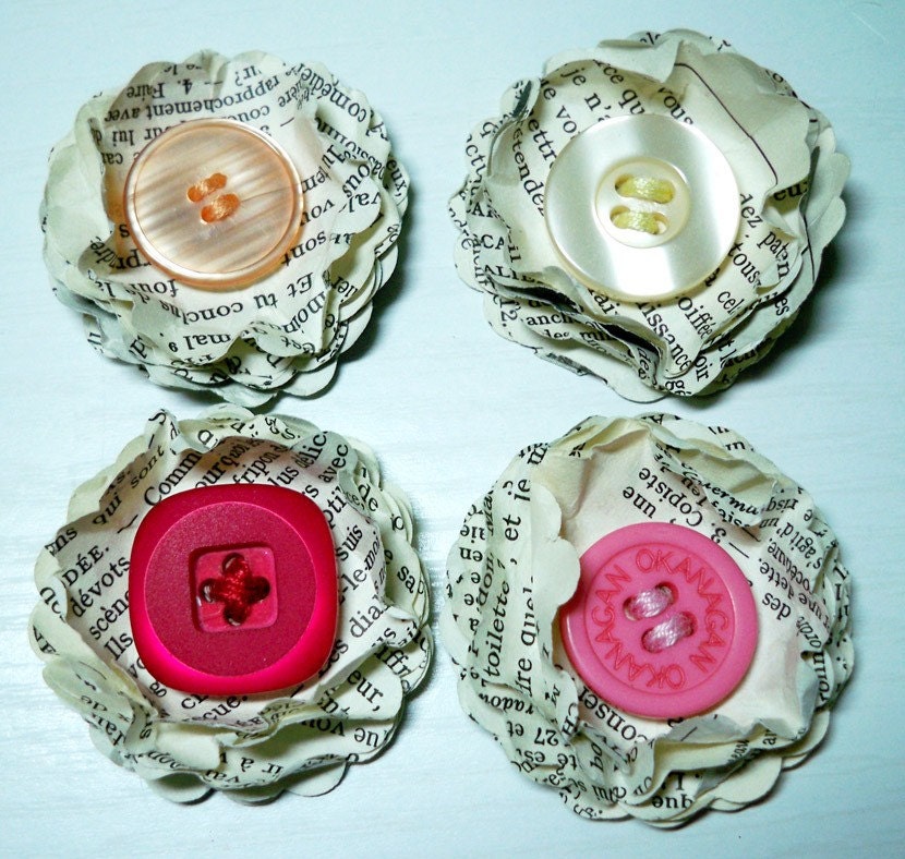 french paper button flowers