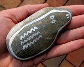 Rock Animal Creature - Enamel on Rock -