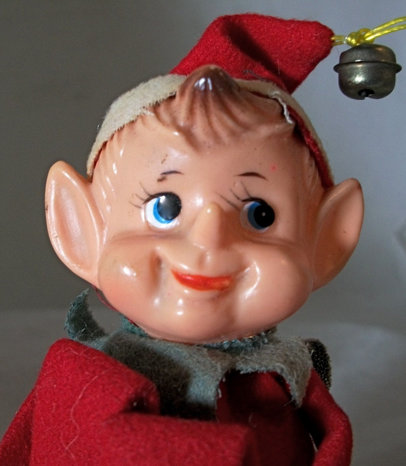 Red Pixie, Elf, Knee-hugger - Vintage Christmas-Japan- 10 inches
