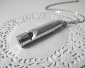 Silver Whistle Necklace with Silver Chain