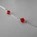 Vampire Bite Necklace Silver Chain with Red Crystals
