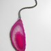 Hot Pink Agate Geode Necklace with Brass Chain