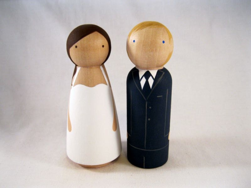 Personalized Peg Doll Wedding Cake Topper