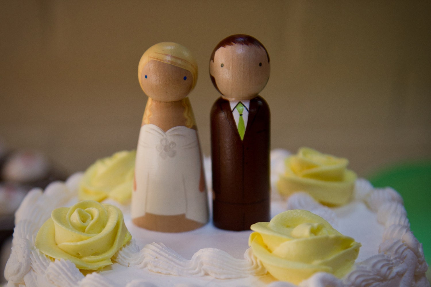 Personalized Peg Doll Wedding Cake Topper