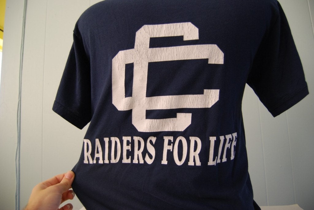 Cracking Letters Vintage Tshirt Sports for Life Navy Blue CC Raiders for Life Tee SMALL