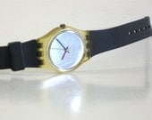 1988 Swatch Watch  Authentic Vintage Swiss Made Small Size Ladies Design WORKS