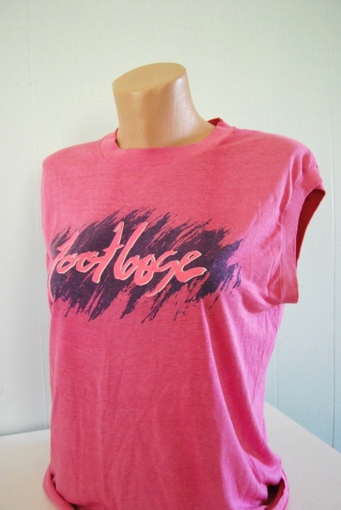 Vintage Footloose Tee Sleeveless 80s Icon Tank Top Pink Magenta Burnout Insanely Soft n Thin MEDIUM