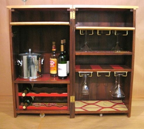 Open up and party wine/ liquor cabinet and bar