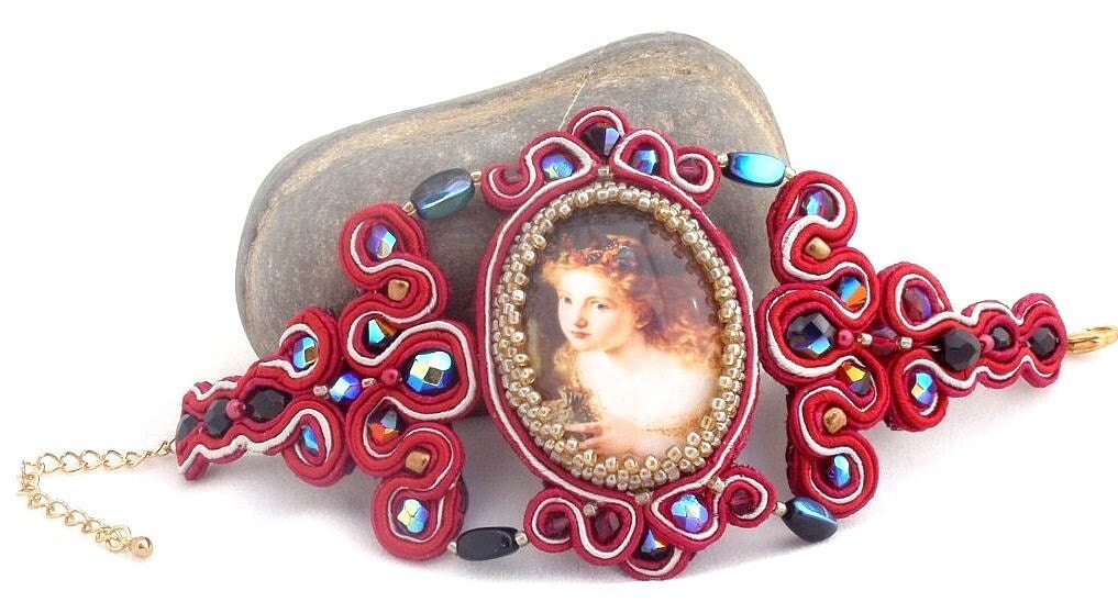 victorian soutache bracelet , vintage inspired free shipping Valentine day