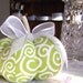 Large Chartreuse and White Swirly Decorative Pumpkin