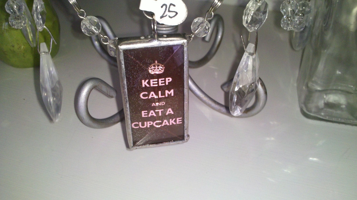 Keep Calm and eat a Cupcake soldered pendant