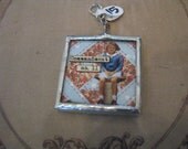 Quilt charm Commandment no. 11 Thou shalt quilt all the days of thy life soldered pendant