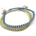 Handwoven friendship bracelet, silk, crystal, Trendy bracelets - Metallic - Blue