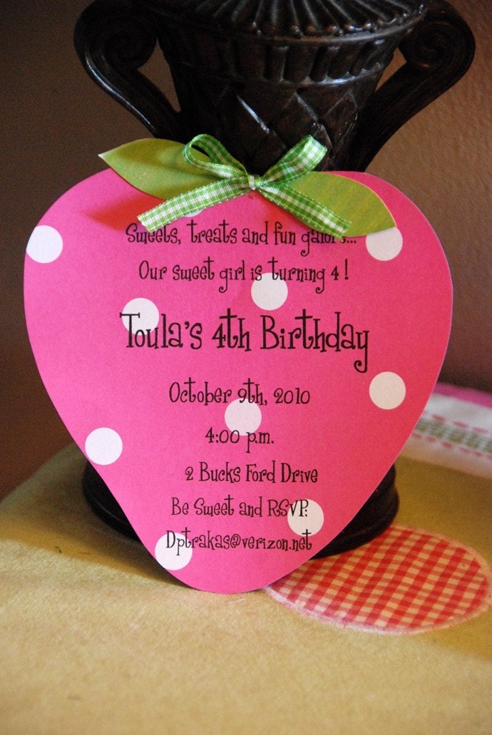 Strawberry Shortcake Birthday Invitation Invitations