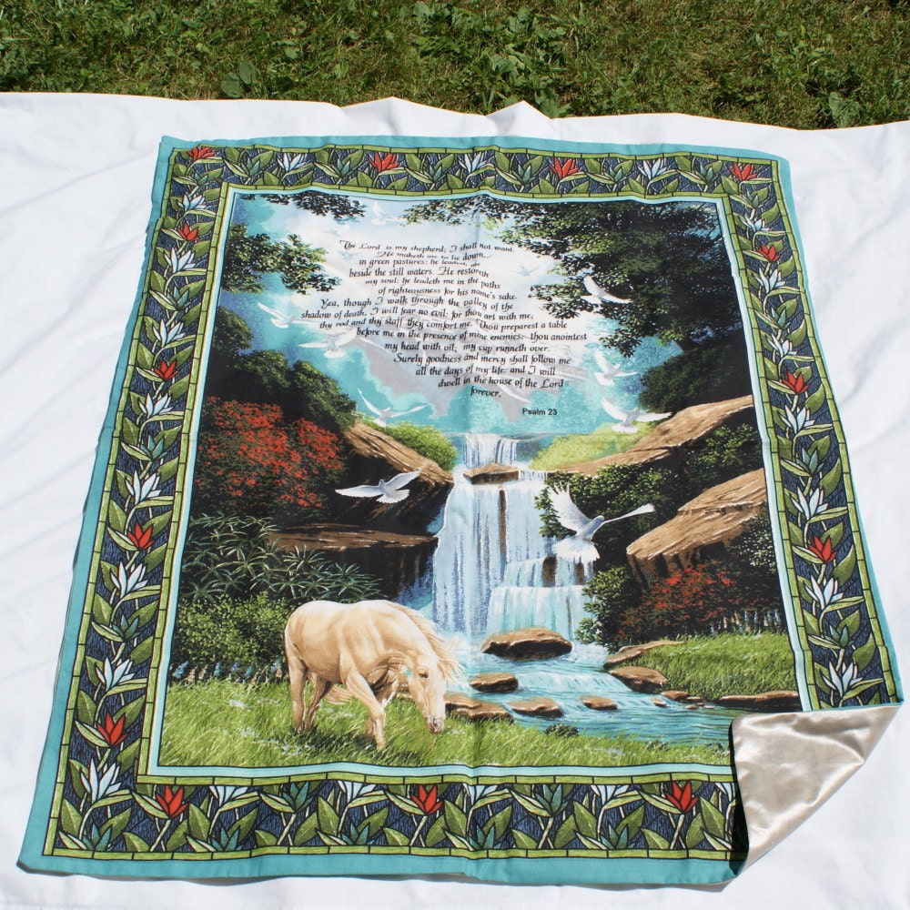 The Lord is my Shepherd baby blanket.