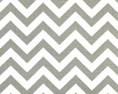 Premier Prints ZigZag Slub Ash/White - Gray White Chevron - 23 Inches