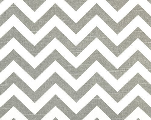 Premier Prints ZigZag Slub Ash/White - Gray White Chevron