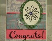 Celebration Congratulation Card - Floral emblem and pastels - For graduations, birthdays, or achievements