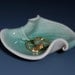 SALE Ring Holder -  Pottery Plate - Green - Hosta Leaf -  Modern -Decorative -Gift for her - Hostess Gift
