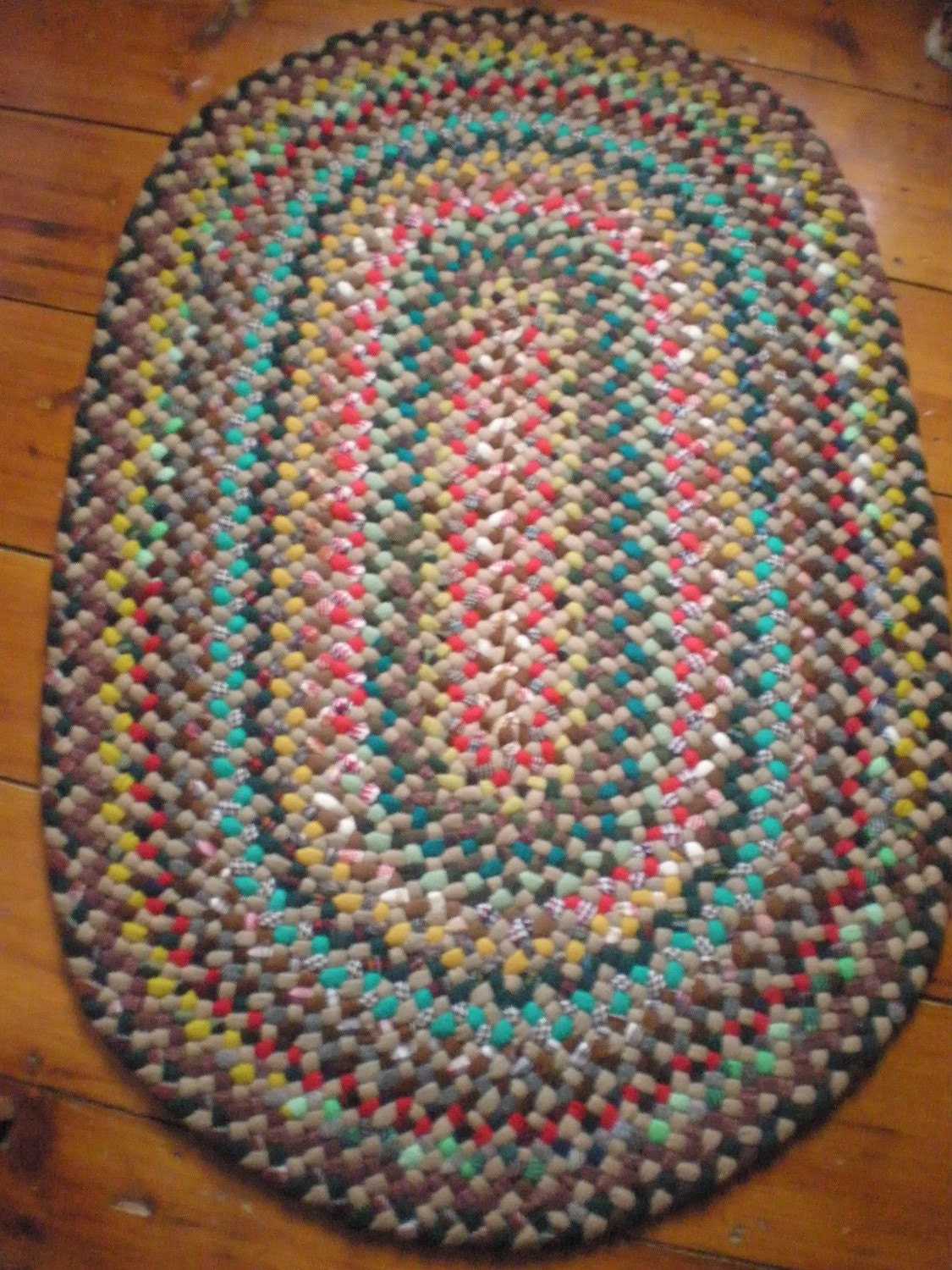 Vintage Oval Hand Braided Rag Rug by VintageYoung on Etsy