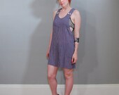 90's Navy Gingham Overall Romper, S/M