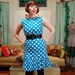 60's Polkadot Ruffle Dress, 36-36-38