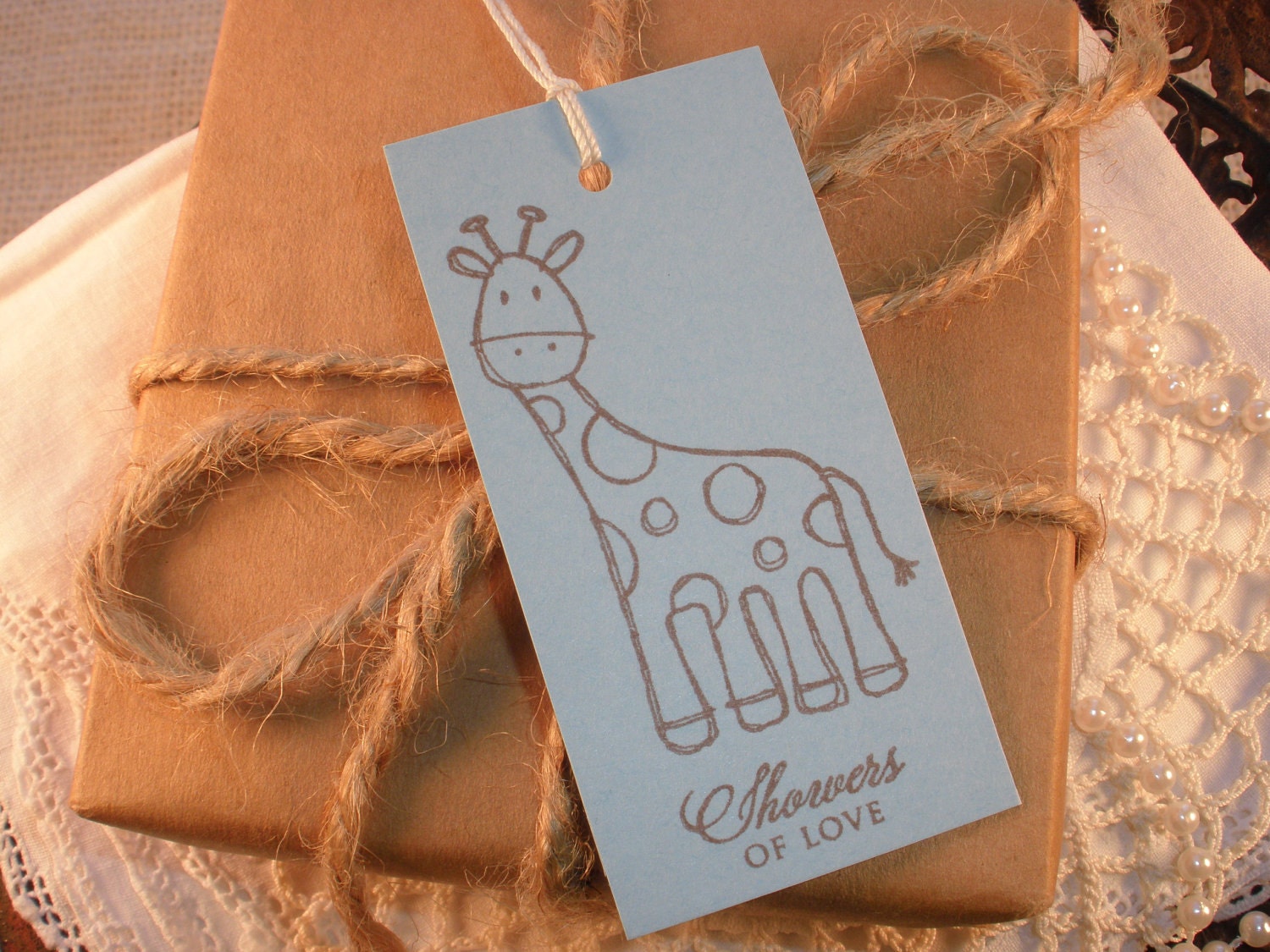 Baby Shower Giraffe Tags Set of 8