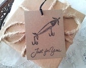 Fishing Tags Vintage Inspired Set of 10