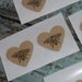 Heart Shaped Bee Mini Stickers with Glitter Accent Set of 20