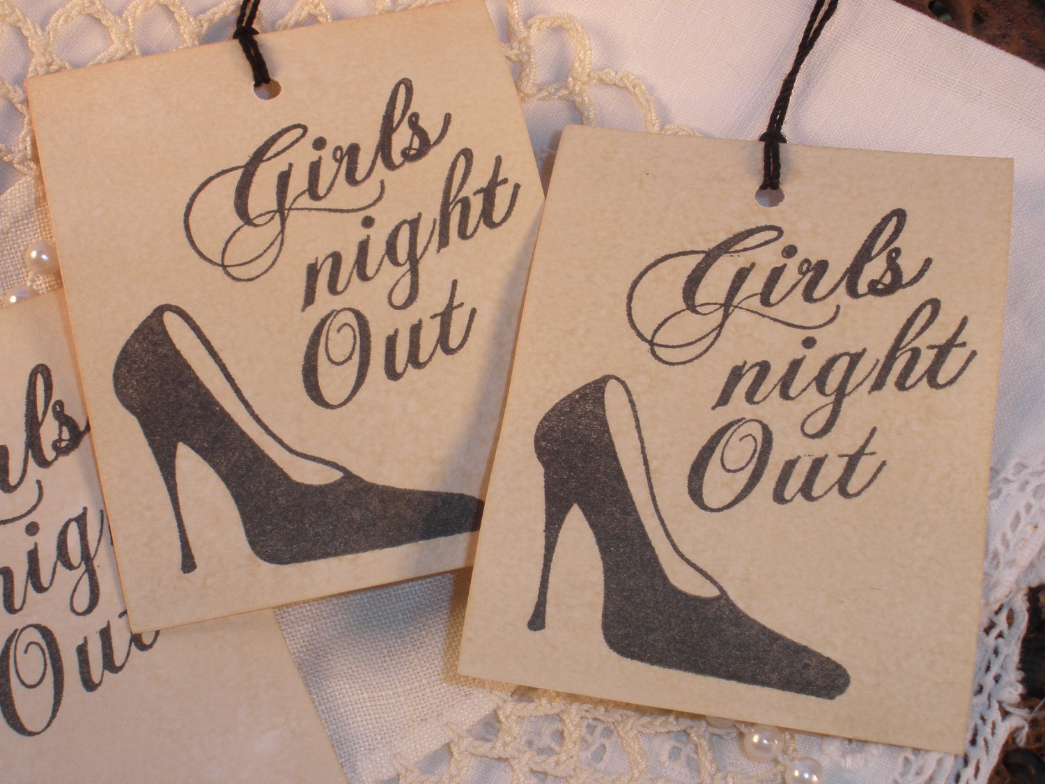 Girls Night Out Tags High Heel Fashion Shoe Set of 8