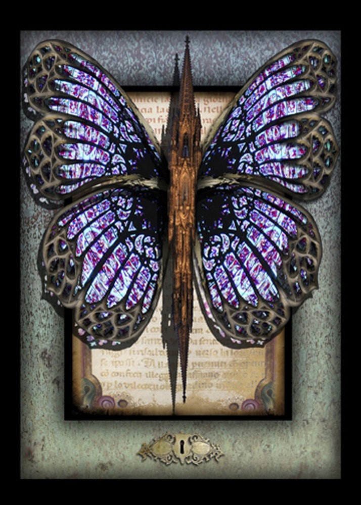 Crypto-Entomology Art Print by Brian Giberson - The Glass Butterfly of Notre-Dame