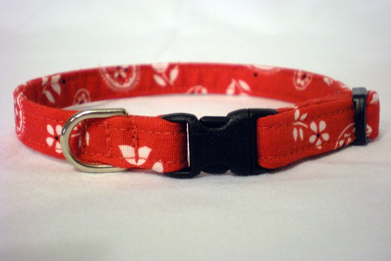 Cat Collar Custom Handmade Classic Red Bandana from PinkysPetGear on Etsy