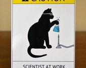 Cat Scientist - Boiling Flask - Flat Note Card