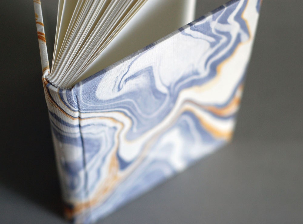 Sale - Journal in Heather and Gold Marbled Silk