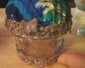 New Mason Jar Pincushion /with Vintage lace