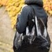 Black Oversized Leather Hobo Bag